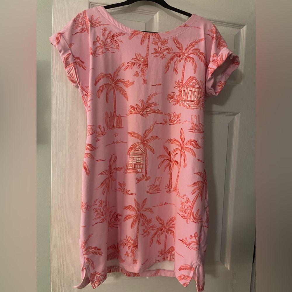 TALBOTS COTTON FRENCH TERRY TIE BACK DRESS - BEACH VILLA